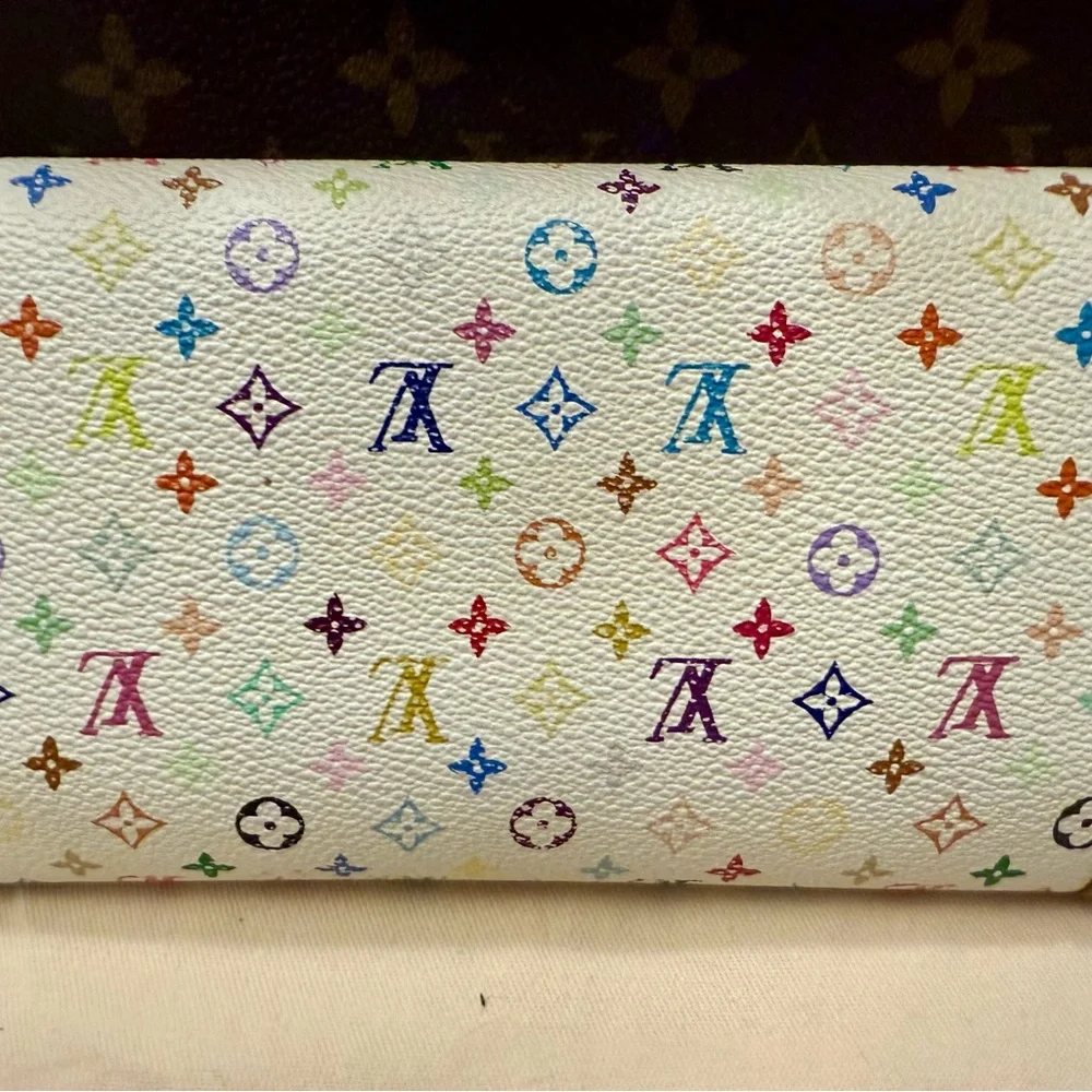 AUTHENTIC LOUIS VUITTON MULTICOLOR MONOGRAM INTERNATIONAL WALLET - Picture 3 of 16